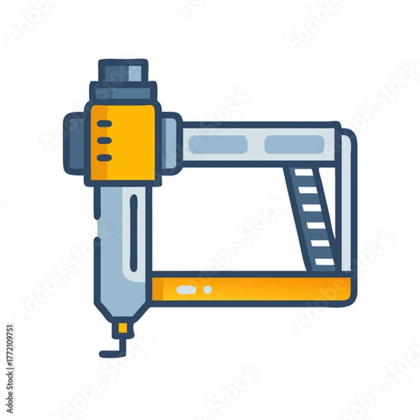 Fototapeta Stylized nail gun isolated on black background