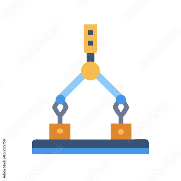 Obraz Industrial robotic arm for manufacturing on black background