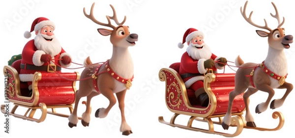 Obraz サンタクロース　トナカイ　クリスマス　キャラクター