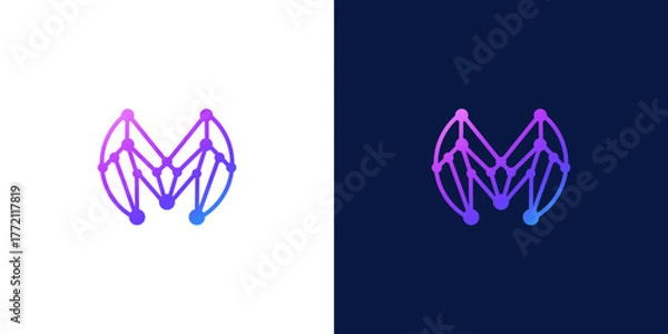 Fototapeta collection of initials m logo design vector illustration Very suitable for use in business consulting and technology companies	