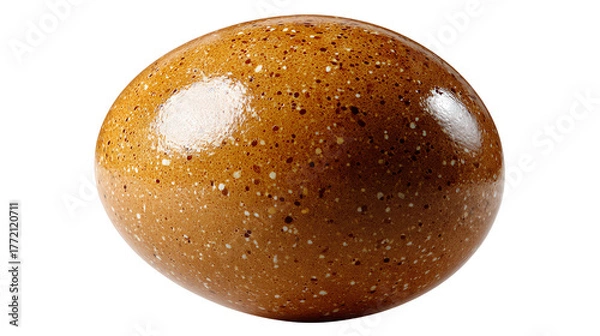 Obraz Golden Speckled Egg: An elegant close-up showcases a speckled brown egg, its shell a tapestry of subtle hues.  Reflecting the light, it is a symbol of life's potential, beauty and culinary use