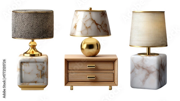 Obraz Illuminated Elegance: A curated selection of designer lamps, each exuding its own unique charm through its sophisticated design and exquisite detailing.  