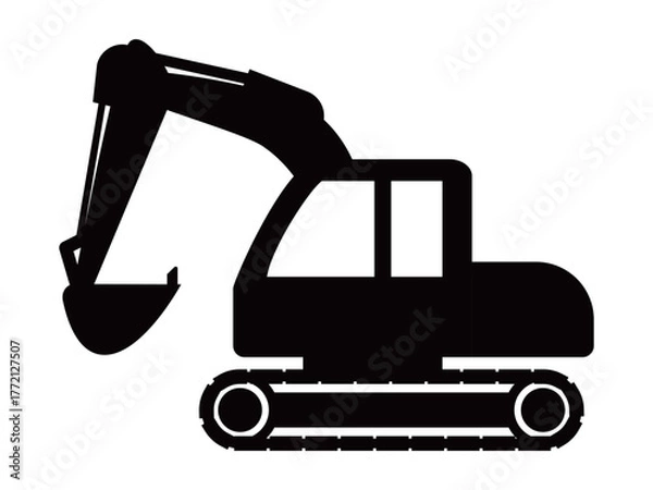 Obraz ショベルカー_シルエット