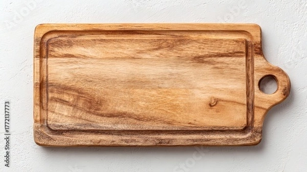 Obraz Wooden Cutting Board with Smooth Surface and Handled Design