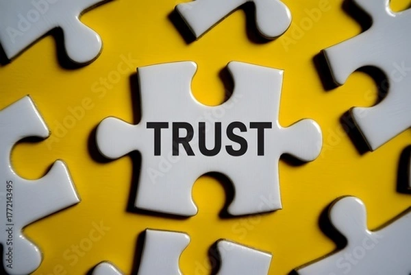 Obraz Puzzle piece with trust word