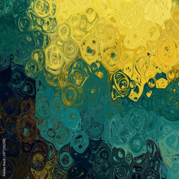Obraz abstract floral background with golden elements