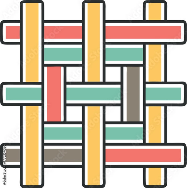 Fototapeta Seamless Interlaced Cybersigil Lines Background Art