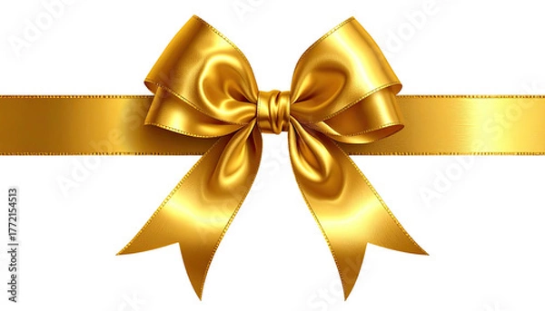 Obraz Gleaming golden ribbon tied in a festive bow