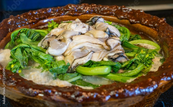 Fototapeta 味噌香る冬の牡蠣土手鍋