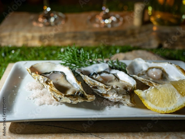 Fototapeta 冬夜に光る三粒の海の宝石