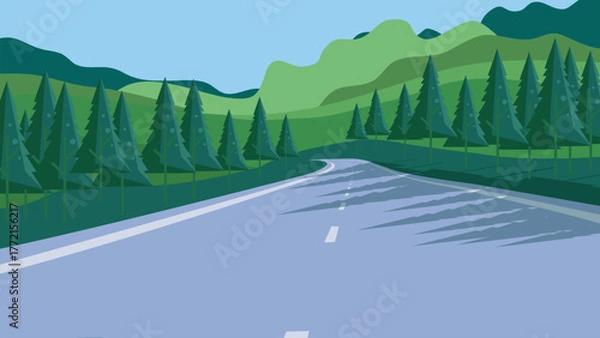 Obraz vector mountain road background