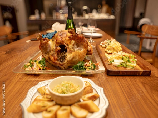 Fototapeta 笑顔が集うクリスマスの食卓