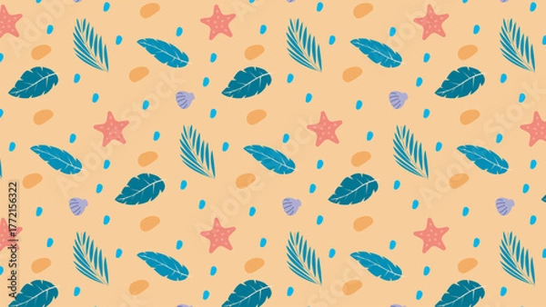 Obraz colorful leaf combination pattern vector