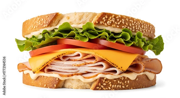 Obraz sandwich with ham and vegetables