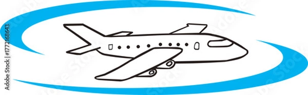 Obraz Blue sky airplane logo.eps