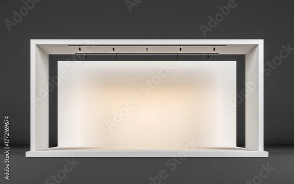 Fototapeta Minimalist Stage Design with Lighting – 3D Rendering