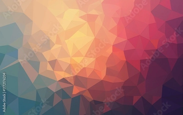 Fototapeta Abstract Delaunay Voronoi trianglify Generative Art background illustration. High quality