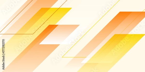 Fototapeta Abstract yellow and orange geometric background with modern diagonal lines. Suit for banner, web, brochure, pamflet and presentation