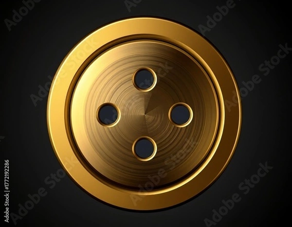 Fototapeta Buttons on black background closeup fashion sewing design icon