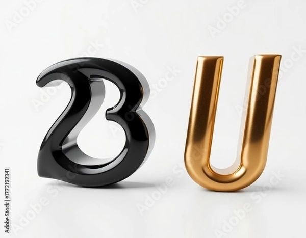 Fototapeta 3D golden and silver numbers 1 and 0 shiny metallic design icon