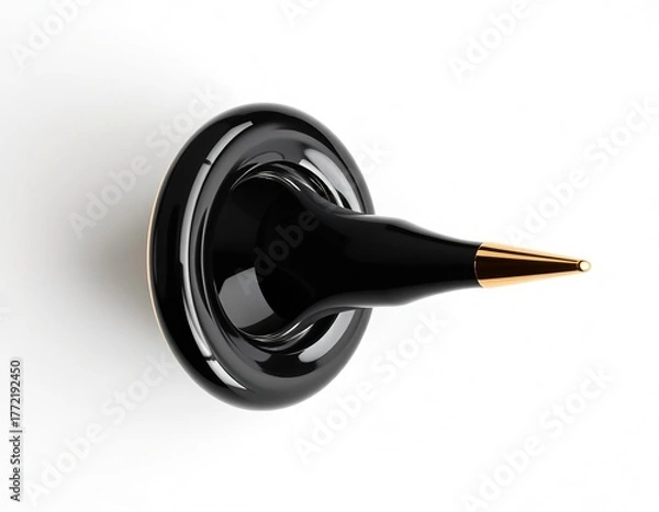 Fototapeta Old fashioned metal horn isolated on white background retro loudspeaker illustration