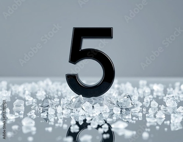 Fototapeta 3d rendering of a number five at the background.