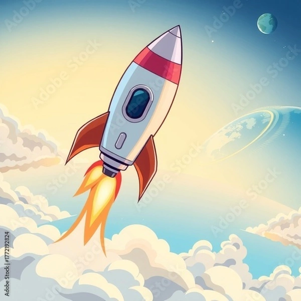 Obraz rocket in the sky