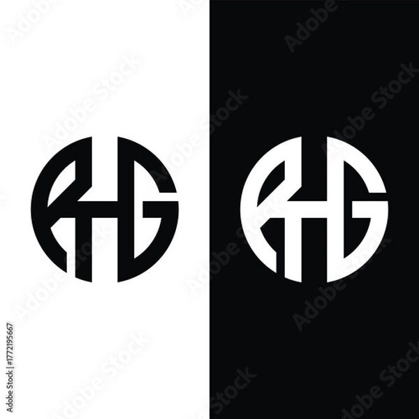 Fototapeta Letter RHG Circle Monogram Logo Icon Design. Stock Vector - Illustration of creative, letter.