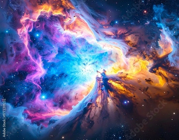 Fototapeta Cosmic Explosion and Formation of New Galaxies in the Deep Universe