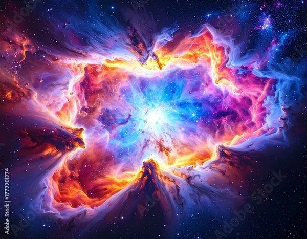 Fototapeta Cosmic Explosion and Formation of New Galaxies in the Deep Universe