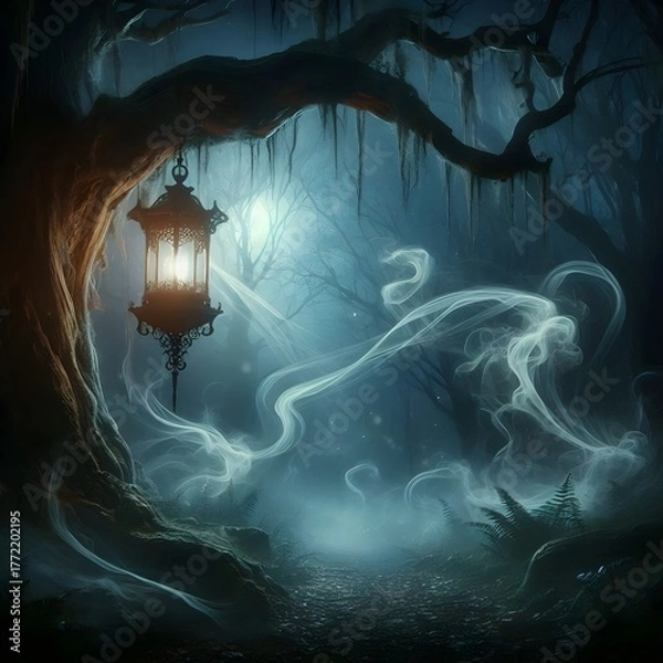 Fototapeta The Whispering Lantern of Hollowmoor