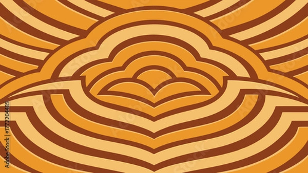 Fototapeta Layered carved plywood wall pattern decorative texture