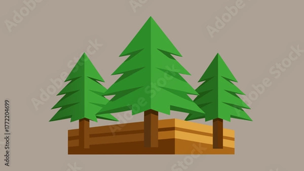 Fototapeta Photorealistic Pine Timber Wall 3D Render Background