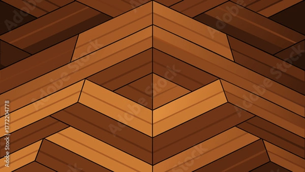 Fototapeta Realistic Dark Oak Parquet 3D Render Background