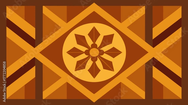 Fototapeta Symmetrical Wooden Art Panel Texture Background