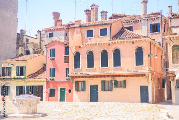 Obraz 船の上から見るイタリア・ベネチアの街の風景