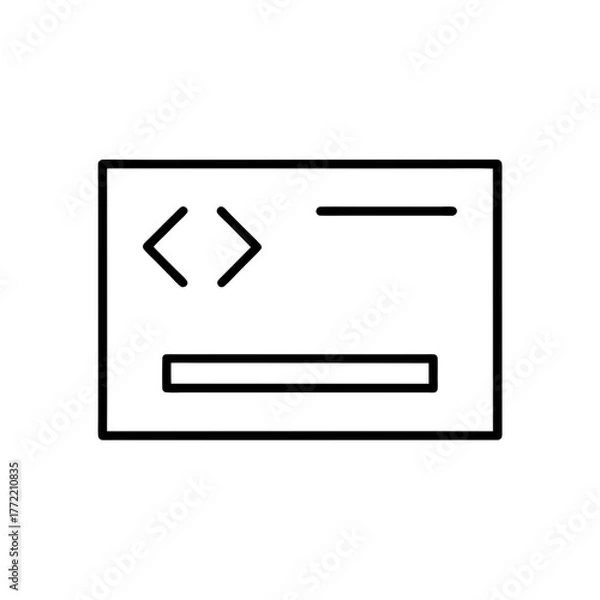 Obraz Code window with line elements on transparent background