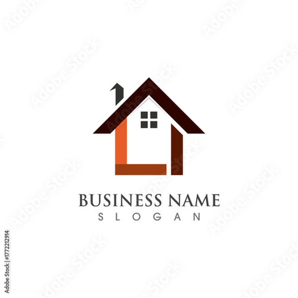 Fototapeta Home logo and symbol vector icon