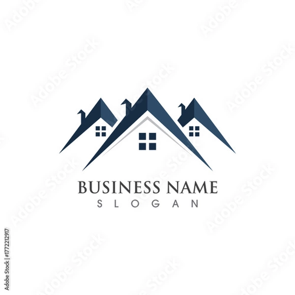 Fototapeta Home logo and symbol vector icon