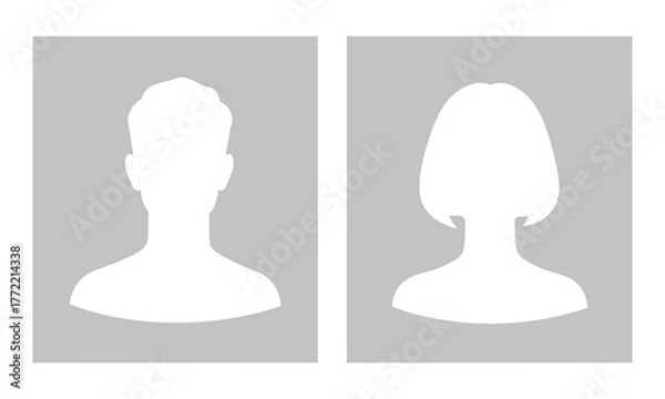 Fototapeta Avatar Duo Simplified Silhouettes for Profile Icons and Placeholder Graphics
