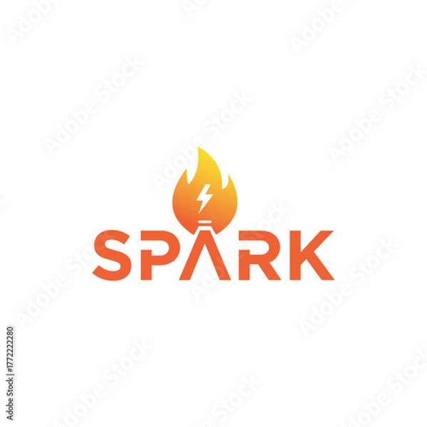 Obraz Typography Text Spark  Logo Design Vector Inspiration.