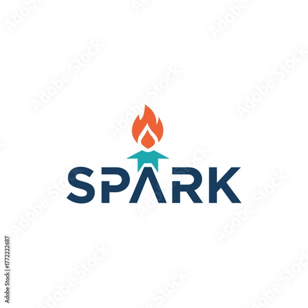 Obraz Typography Text Spark  Logo Design Vector Inspiration.