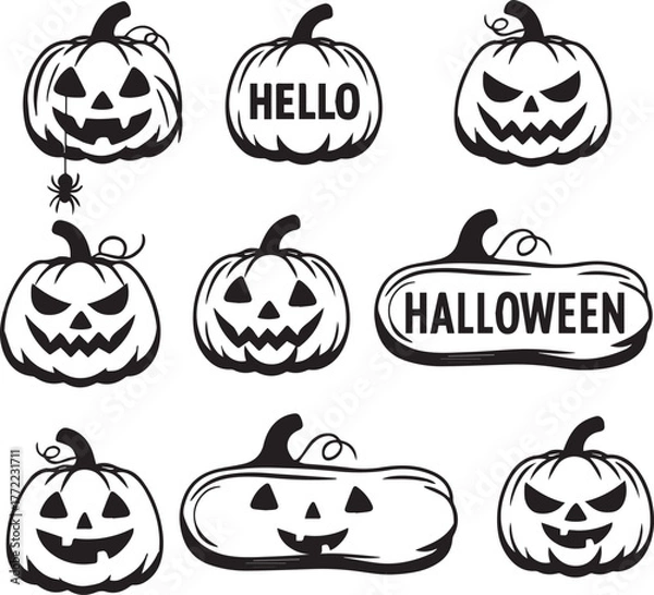 Obraz pumpkin halloween set vector