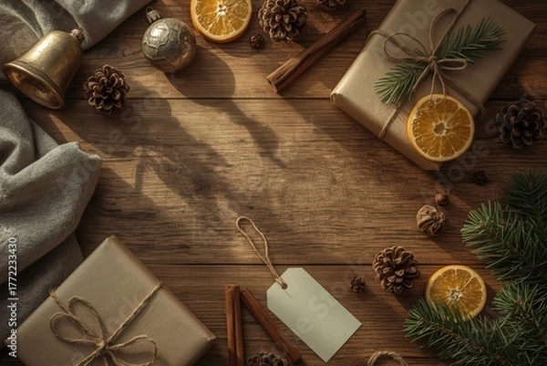 Obraz Antique Holiday Decoration Top View