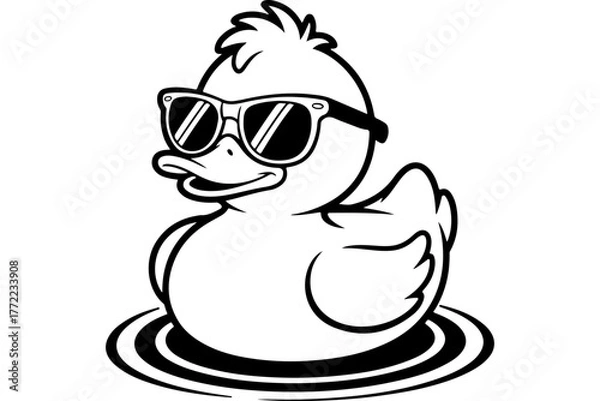 Fototapeta cool duck sunglasses vector set