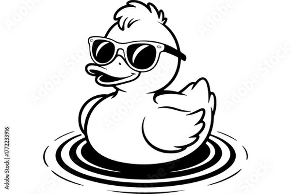Obraz cool duck sunglasses vector set