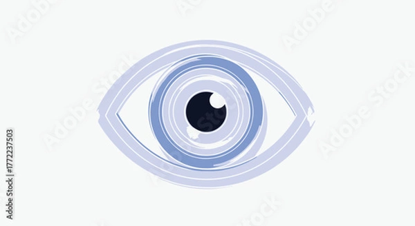 Obraz Stylized eye illustration with concentric shapes in blue and purple gradient