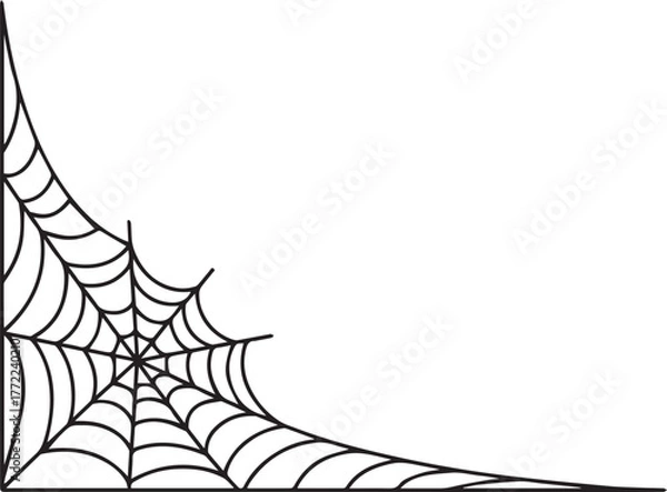 Obraz Vector illustration of a spider web and Christmas tree decoration design for a holiday card background