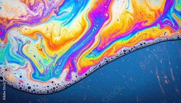 Obraz Vibrant Rainbow Swirl Soap Film Interference Pattern