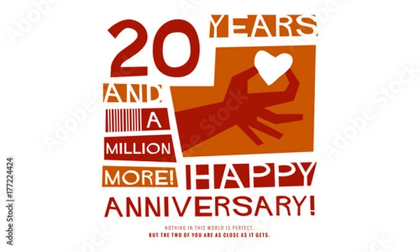 Fototapeta 20 Years and a Million More Happy Anniversary (Vector Illustration Concept Design)